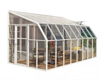 Lean To Greenhouse Sun Room Clear 8 x 16 - Polycarbonate/Acrylic - L508 x W257 x H266 cm