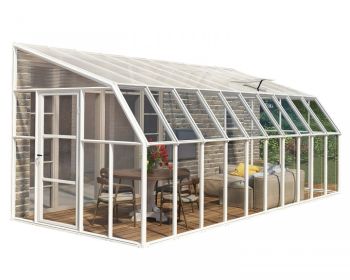 Lean To Greenhouse Sun Room Clear 8 x 20 - Polycarbonate/Acrylic - L632 x W257 x H266 cm