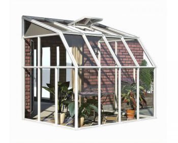 Lean To Greenhouse Sun Room Clear 6 x 12 - Polycarbonate/Acrylic - L386 x W200.5 x H247 cm