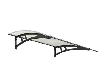 Patio Cover Calisto Door Awning Canopy 1350 Twinwall - Polycarbonate - L136 x W95 x H24.5 cm - Grey