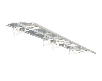 Patio Cover Bordeaux Door Awning Canopy 4460 Clear - Acrylic - L447 x W139 x H33 cm - White