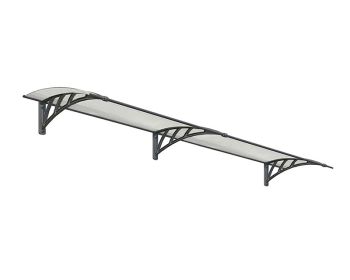 Patio Cover Neo Door Awning Canopy 2700 Twinwall - Polycarbonate - L273 x W85.5 x H30 cm - Grey