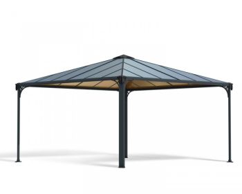 Palermo 4300 Garden Gazebo - Polycarbonate - L429 x W429 x H298 cm - Grey