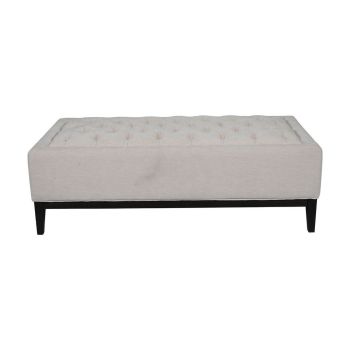 Theodore Buttoned XL Ottoman - Wood/Foam/Poly/Metal - L75 x W140 x H46 cm - Ivory