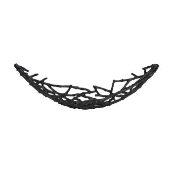 Twig Oval Bowl Small - Aluminium - L50 x W20 x H14 cm - Raw Black
