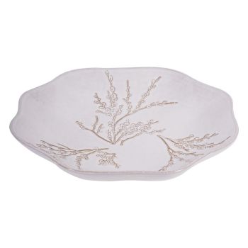 Laura Ashley Pussywillow Bowl - Stoneware - L31 x W31 x H4.5 cm - White