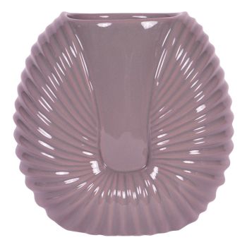 Laura Ashley Harriston Conche Vase - Stoneware - L12 x W21 x H20 cm - Pink