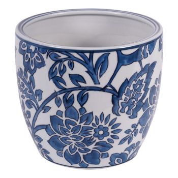 Laura Ashley Adain Planter Large - Porcelain - L26 x W26 x H21 cm - Blue