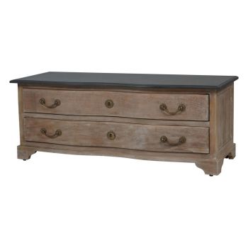 Laura Ashley Swannington TV Unit - Mango Wood - L43 x W116 x H45 cm - Natural