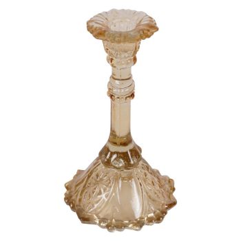 Laura Ashley Candlestick - Glass - L10 x W10 x H17 cm - Yellow