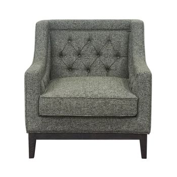 Theodore Buttoned Armchair - Wood/Foam/Poly/Metal - L86 x W81 x H86 cm - Forest Green