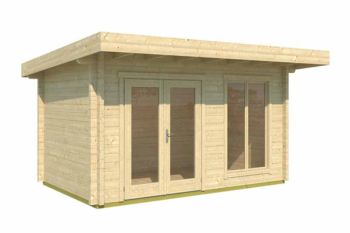 Dorset 71-Log Cabin, Wooden Garden Room, Timber Summerhouse, Home Office - L460 x W360 x H231.2 cm