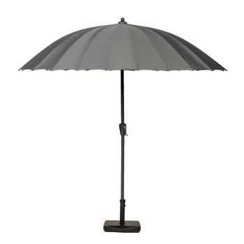 Crank and Tilt Shanghai Parasol - Aluminium/Polyester - L270 x W270 x H225 cm - Grey