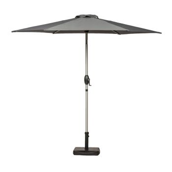 2.5mtr Crank and Tilt Parasol - Aluminium/Polyester - L250 x W250 x H225 cm - Grey