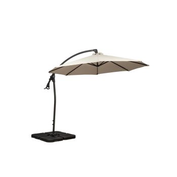 Deluxe Pedal Operated Rotational Cantilever Over Hanging Parasol with Cross Stand - Aluminium/Polyester - L300 x W300 x H255 cm