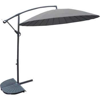 Shanghai Canopy Cantilever Parasol - Steel/Fibreglass/Polyester - L300 x W300 x H255 cm - Grey