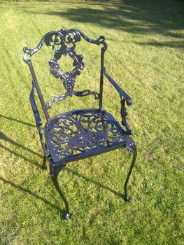 Grape Carver Chair British Made, High Quality Cast Aluminium Garden Furniture - Wide Choice of Colours and Finishes Available