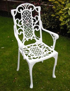 Victorian Carver Chair British Made, High Quality Cast Aluminium Garden Furniture - Wide Choice of Colours and Finishes Available