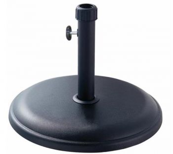 16kg Black Round Parasol Base Polycrete - 32 - 42mm Pole 45cm Ø x 5cm