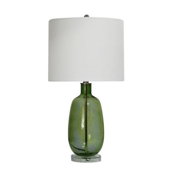 Table Lamp - Ceramic - L28 x W28 x H24 cm - White/Green