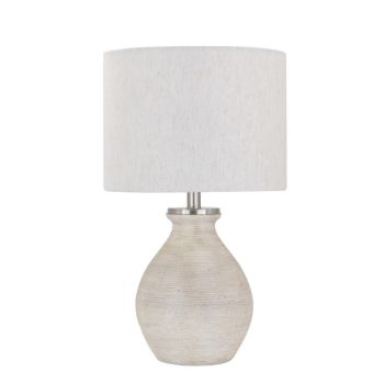 Table Lamp - Ceramic - L28 x W28 x H24 cm - Cream/White