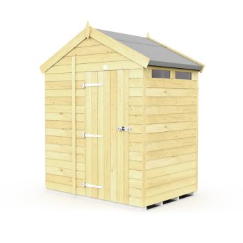 7 x 4 Feet Apex Security Shed - Single Door - Wood - L127 x W214 x H217 cm