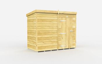 7 x 4 Feet Pent Shed - Single Door Without Windows - Wood - L118 x W214 x H201 cm