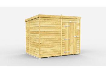 7 x 6 Feet Pent Shed - Single Door Without Windows - Wood - L178 x W214 x H201 cm
