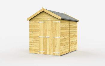 7 x 7 Feet Apex Shed - Double Door Without Windows - Wood - L214 x W214 x H217 cm