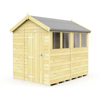 7 x 8 Feet Apex Shed - Single Door With Windows - Wood - L243 x W214 x H217 cm