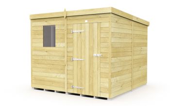 7 x 8 Feet Pent Shed - Single Door With Windows - Wood - L231 x W214 x H201 cm