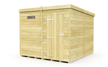 7 x 8 Feet Pent Security Shed - Single Door - Wood - L231 x W214 x H201 cm