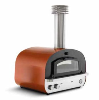 Mario - Hybrid Gas & Wood Fired Table Top Pizza oven - L86 x W98 x H110 cm - Burnt Orange