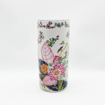 Round Birds & Floral Umbrella Stand  - Vase - L20 x W20 x H46 cm