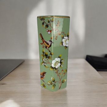 18 Inch Hexagonal Floral Leaf Design Umbrella Stand - L20 x W20 x H46 cm