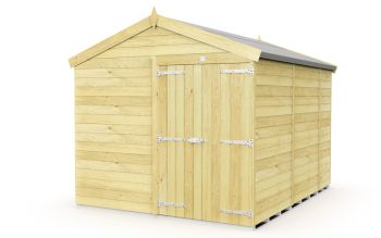 8 x 10 Feet Apex Shed - Double Door Without Windows - Wood - L302 x W231 x H217 cm