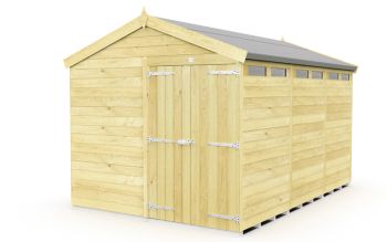 8 x 12 Feet Apex Security Shed - Double Door - Wood - L358 x W231 x H217 cm