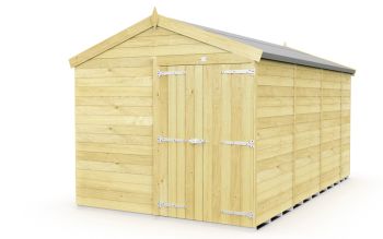 8 x 13 Feet Apex Shed - Double Door Without Windows - Wood - L387 x W231 x H217 cm