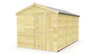 8 x 13 Feet Apex Shed - Single Door Without Windows - Wood - L387 x W231 x H217 cm