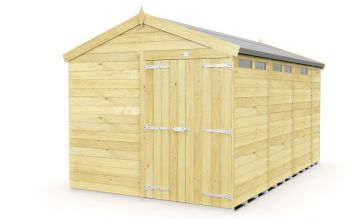 8 x 13 Feet Apex Security Shed - Double Door - Wood - L387 x W231 x H217 cm