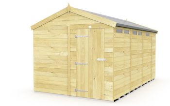 8 x 13 Feet Apex Security Shed - Single Door - Wood - L387 x W231 x H217 cm