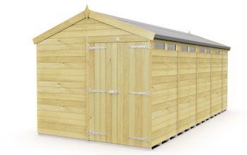 8 x 17 Feet Apex Security Shed - Double Door - Wood - L503 x W231 x H217 cm