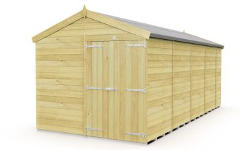 8 x 18 Feet Apex Shed - Double Door Without Windows - Wood - L533 x W231 x H217 cm