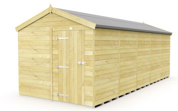 8 x 20 Feet Apex Shed - Single Door Without Windows - Wood - L592 x W231 x H217 cm