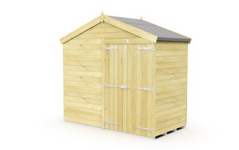 8 x 4 Feet Apex Shed - Double Door Without Windows - Wood - L127 x W231 x H217 cm