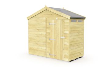 8 x 4 Feet Apex Security Shed - Single Door - Wood - L127 x W231 x H217 cm