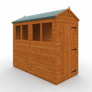 8x4 Flex Apex Summerhouse Garden Sunroom 12mm Flex - L238.8 x W115 x H219.2 cm - Solid Wood/Softwood/Pine - Burnt Orange