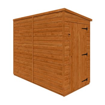 8x4 Flex Pent Windowless 12mm Flex - L238.8 x W115 x H203 cm - Solid Wood/Softwood/Pine - Burnt Orange