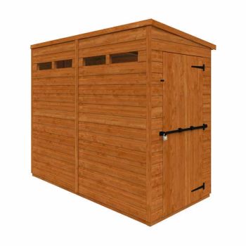 8x4 Flex Pent Security 12mm Flex - L238.8 x W115 x H203 cm - Solid Wood/Softwood/Pine - Burnt Orange