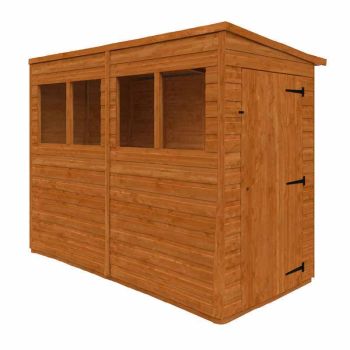 8x4 Flex Pent Summerhouse Garden Sunroom 12mm Flex - L238.8 x W115 x H203 cm - Solid Wood/Softwood/Pine - Burnt Orange